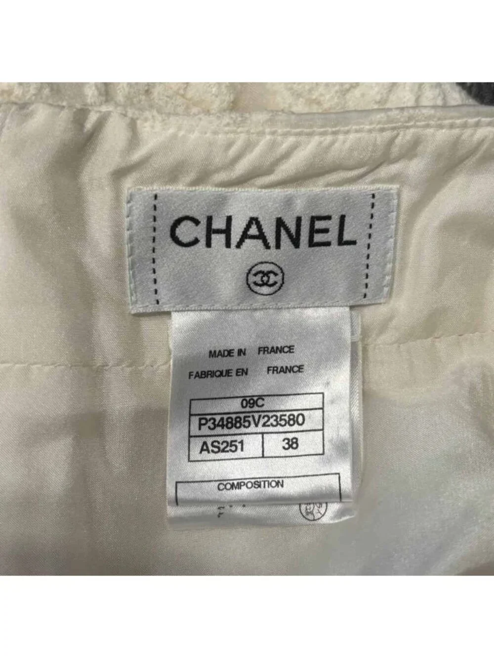 Chanel Skirt Tight Knee Length 38 White